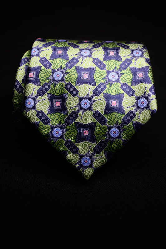 Green Multi-color Tie