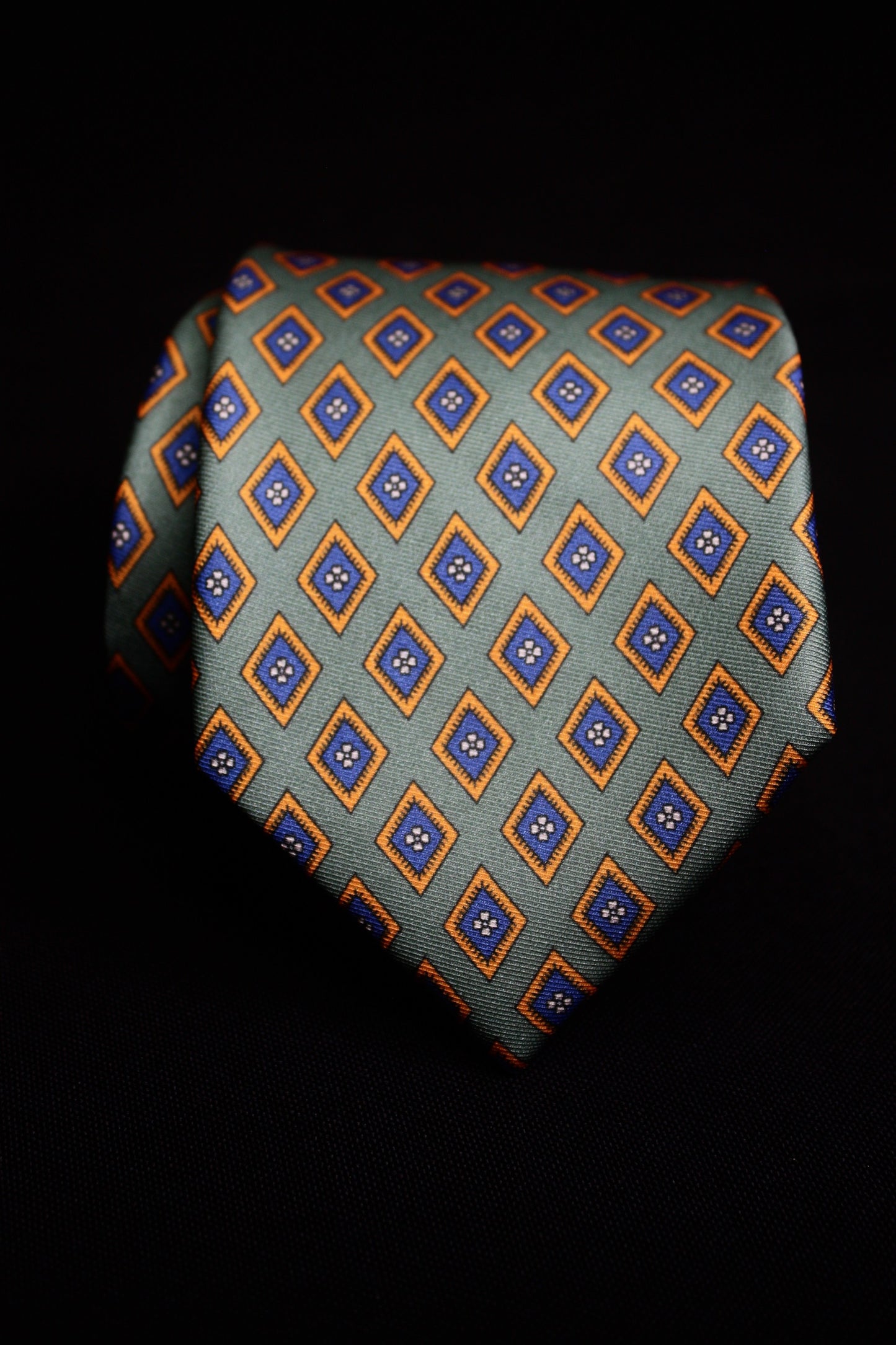 Green Multi-color Diamond Tile Tie