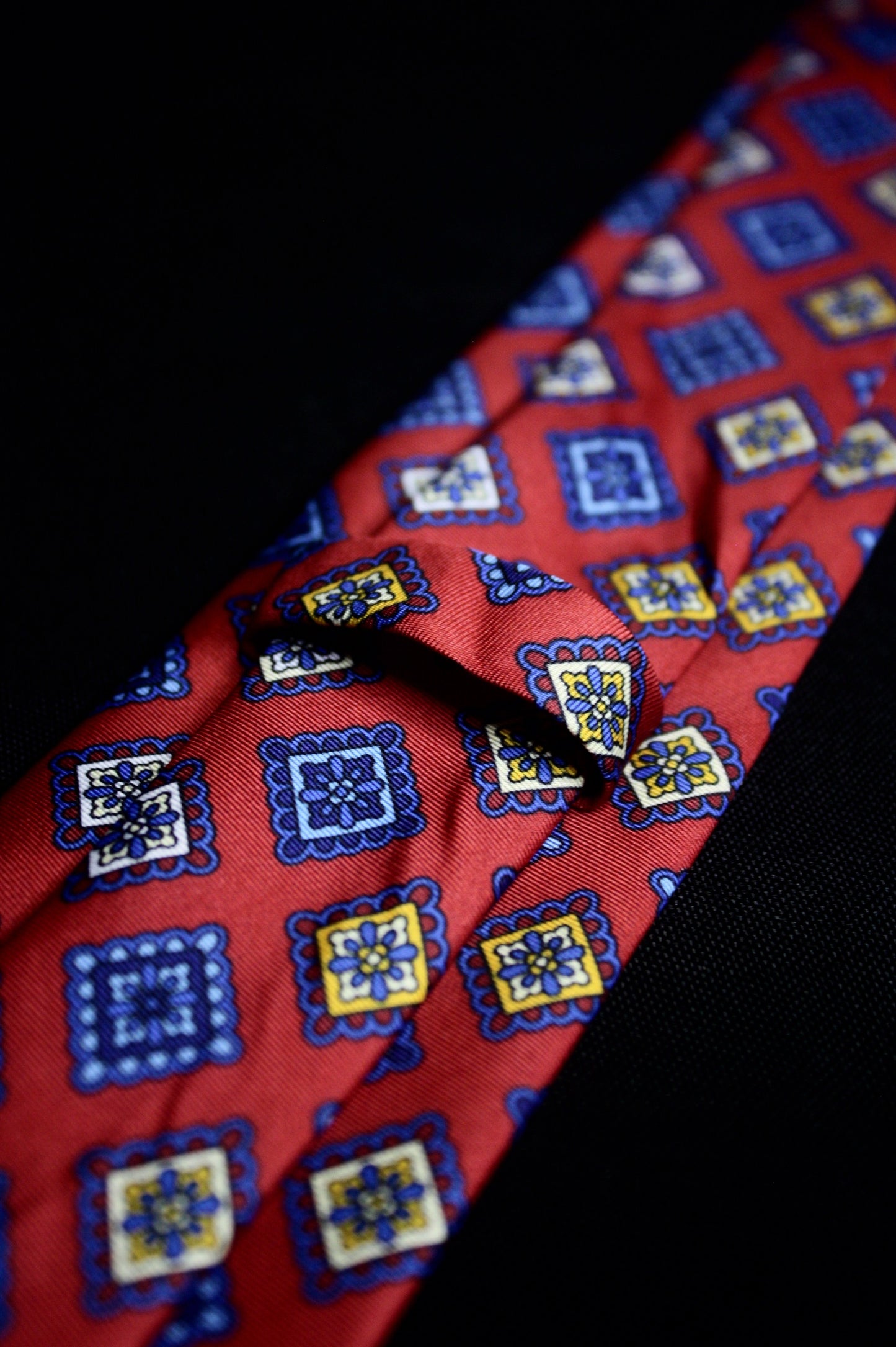 Red, Blue Framed Squares Tie