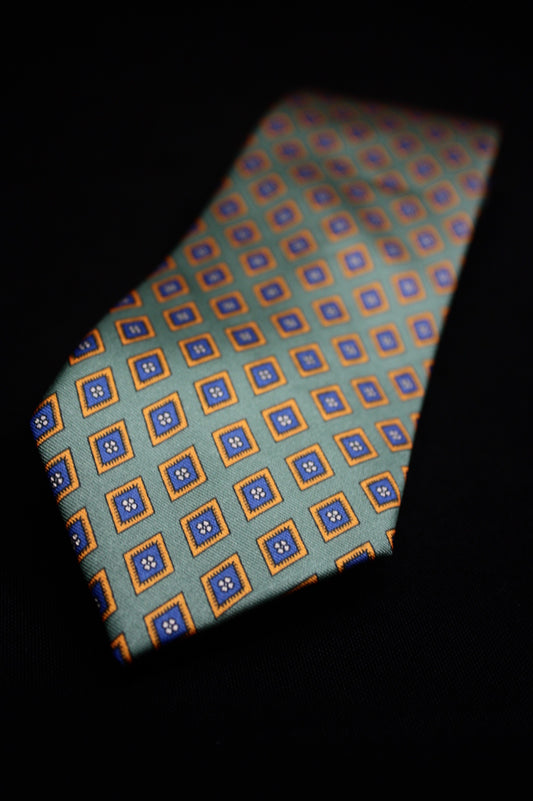 Green Multi-color Diamond Tile Tie