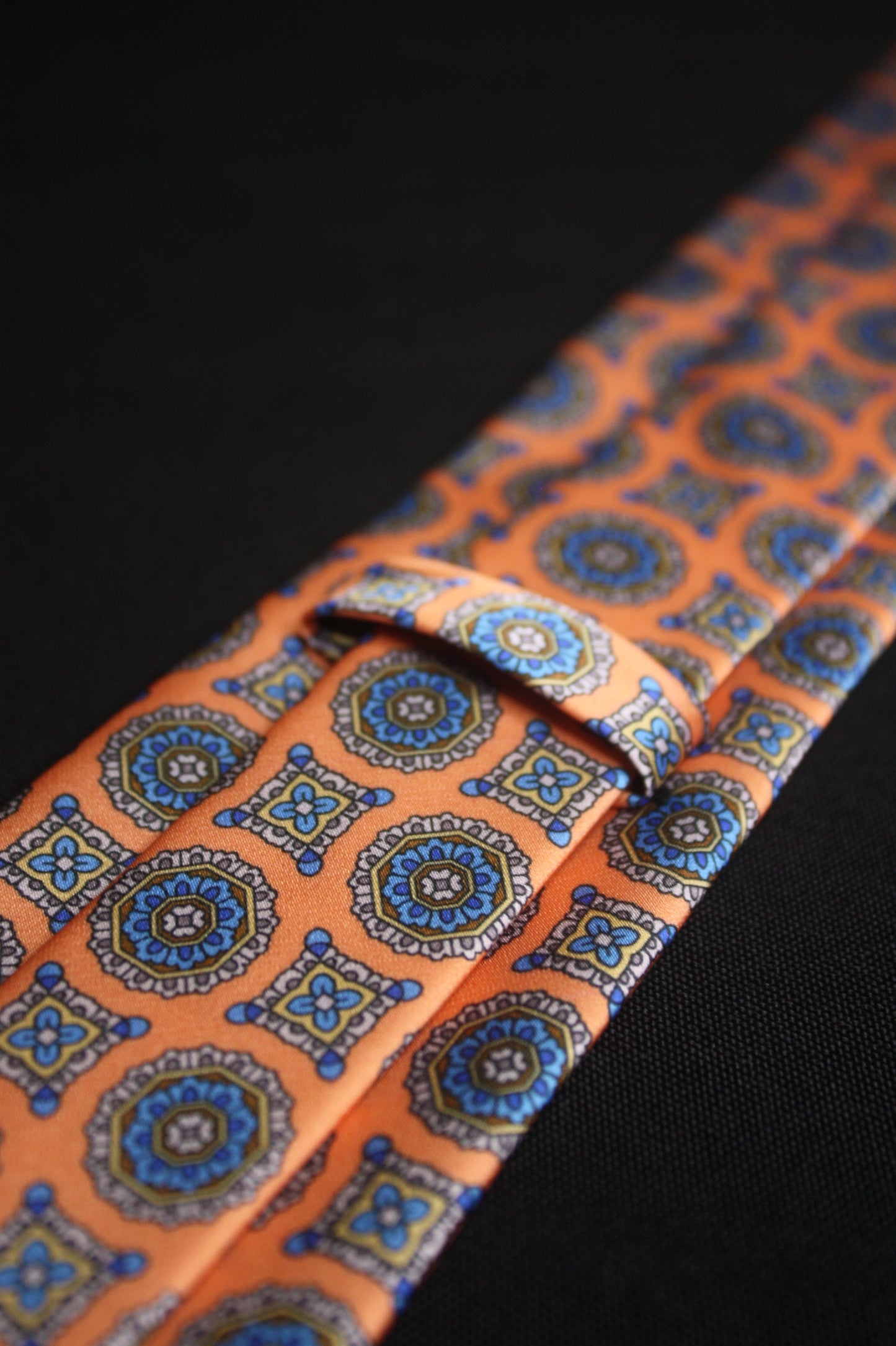Orange Medallion Pattern Tie